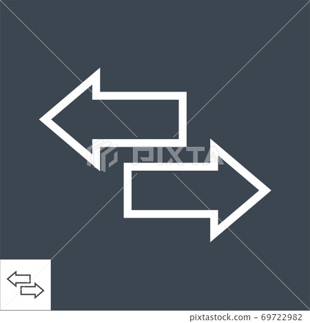 Arows Thin Line Vector Icon. Arows Thin Line Vector Icon. 69722982