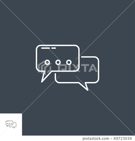 Speech Bubble Related Vector Line Icon. 69723039