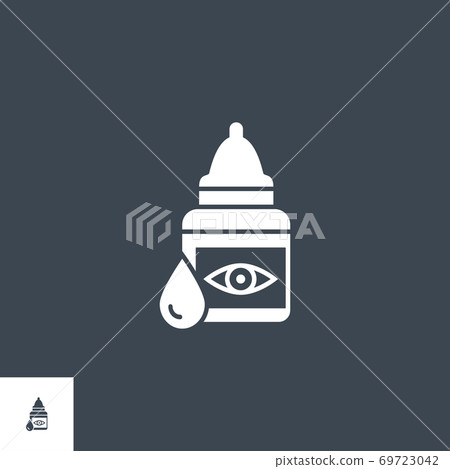 Eye Drops related vector glyph icon. 69723042