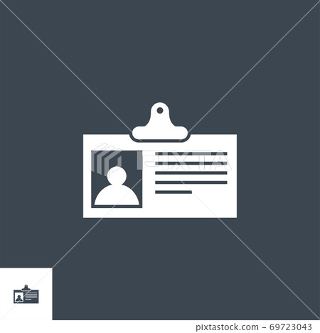 Identification Card Flat related vector glyph icon. Identification Card Flat related vector glyph icon. 69723043