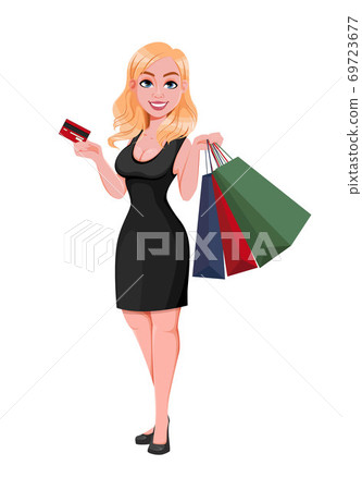 Black Friday sale concept. Beautiful woman 69723677