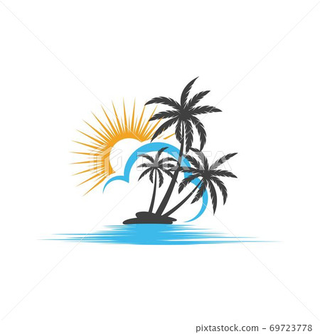 Palm tree summer logo template Palm tree summer logo template 69723778