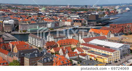 Copenhagen. Aerial view of the city. 69724069