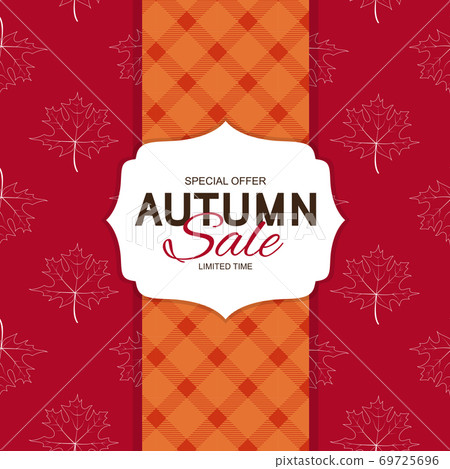 Autumn Sale Background Template with leaves. Special offer. Limited Time. Vector Illustration Autumn Sale Background Template with leaves. Special offer. Limited Time. Vector Illustration 69725696