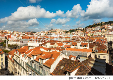Lisbon, Portugal skyline in sunny summer day 69725725