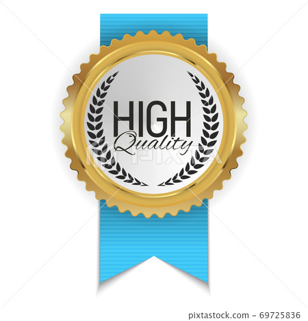High Quality Golden Label Sign. Vector Illustration 69725836
