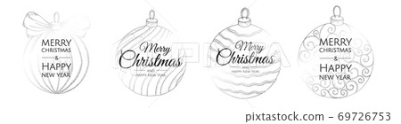 Merry christmas and happy new year abstract signs, labels or logo templates set. Merry christmas and happy new year abstract signs, labels or logo templates set. 69726753