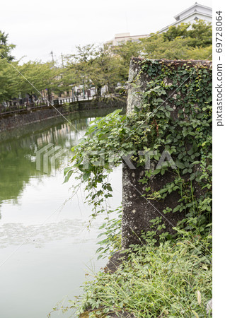 Odawara Castle moat and summer grass Odawara Castle moat and summer grass 69728064