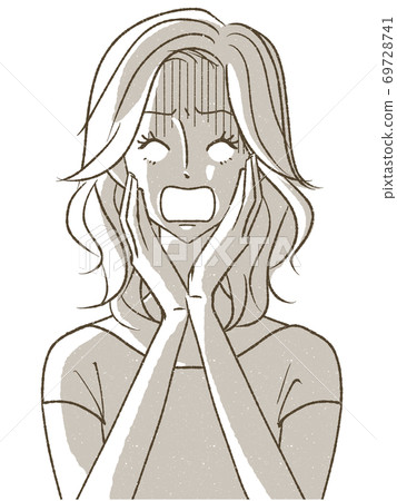 A woman who is shocked 69728741