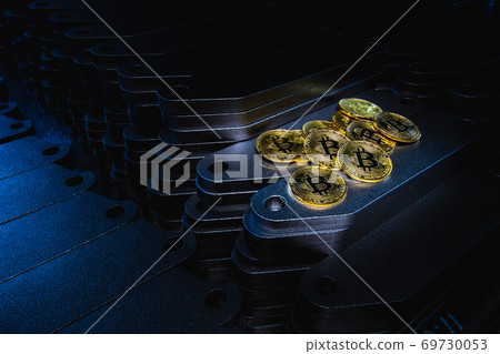 Virtual currency Bitcoin concept 69730053