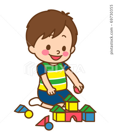 Children playing with building blocks Children playing with building blocks 69730355