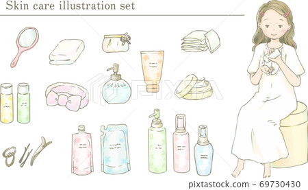 Skin care illustration set 69730430
