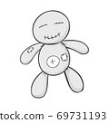 Voodoo doll icon. Black magic symbol. logo illustration vector graphics 69731193