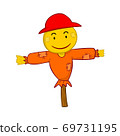 scarecrow character. Vector cartoon isolated illustration 69731195
