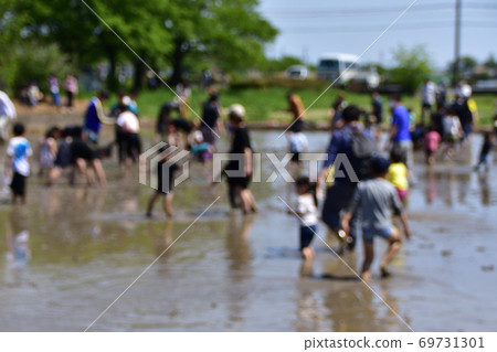 在稻田裡玩泥巴 69731301
