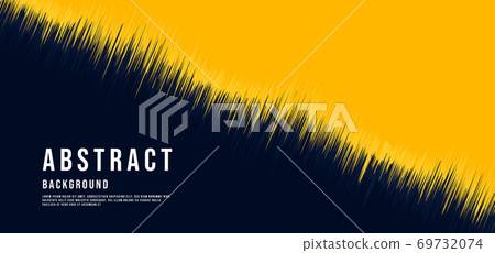 Abstract half background yellow and black line wavy pattern design 69732074