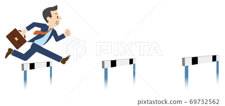 A businessman who jumps over the hurdle A businessman who jumps over the hurdle 69732562