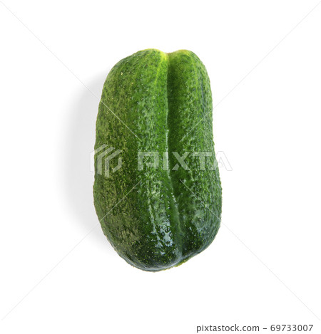 Ugly cucumbers isolated on a white background. Trendy vegetables concept. Food waste from supermarket Ugly cucumbers isolated on a white background. Trendy vegetables concept. Food waste from supermarket 69733007