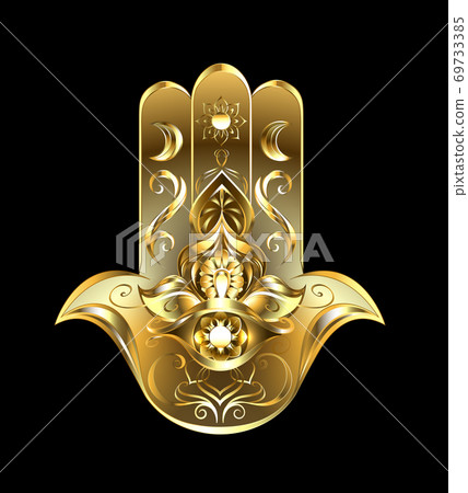 Gold Hamsa hand 69733385