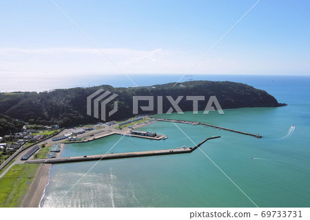 Tomiura coast Tomiura new port drone aerial photography 69733731
