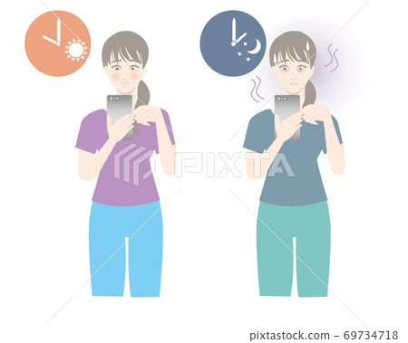 依賴智能手機的女性 69734718