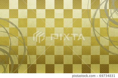 Gold plaid checkered pattern ripples water crest golden checkered pattern cloisonne background Gold plaid checkered pattern ripples water crest golden checkered pattern cloisonne background 69734831