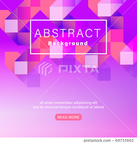 Abstract geometric shape vivid neon color magenta pink background. 69735602