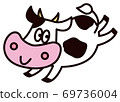 Illustration of a bouncing cow 69736004