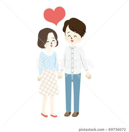一對可愛的夫妻的插圖 69736072