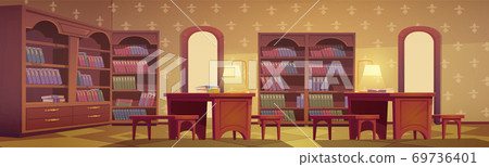 Library interior empty room for books reading 69736401