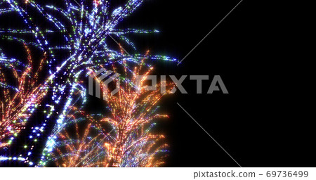 Illuminations Tree Christmas Neon City Light Up 3D Illustration Background Back 69736499