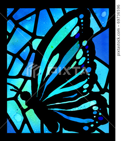 蝴蝶彩繪玻璃 69736596