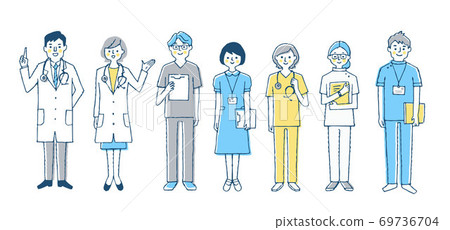 7-person set of medical staff 69736704