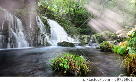 Mototaki underground water in a refreshing morning, Akita Prefecture 69736901