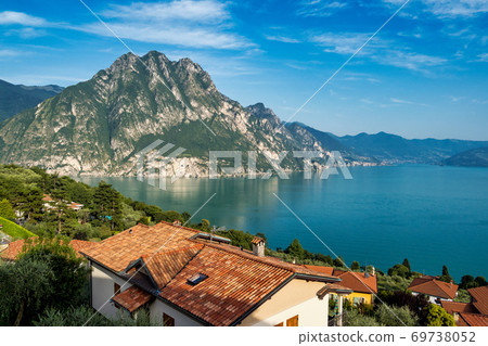 Riva di Solto at Iseo lake, Lombardy in Italy 69738052