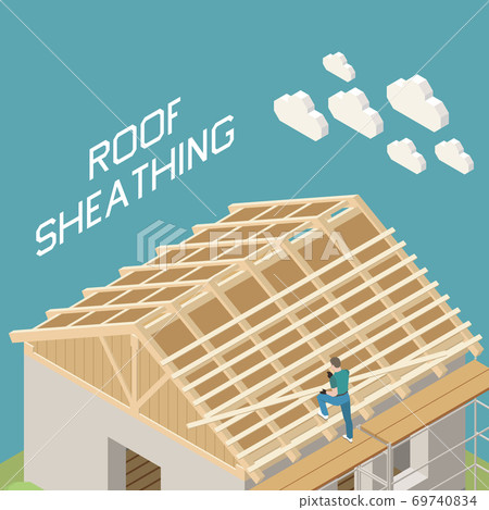 Roofer Isometric Composition Roofer Isometric Composition 69740834