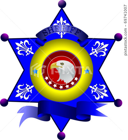 Sheriff's badge on a white background Sheriff's badge on a white background 69741007