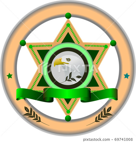 Sheriff's badge on a white background Sheriff's badge on a white background 69741008