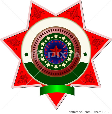 Sheriff's badge on a white background Sheriff's badge on a white background 69741009