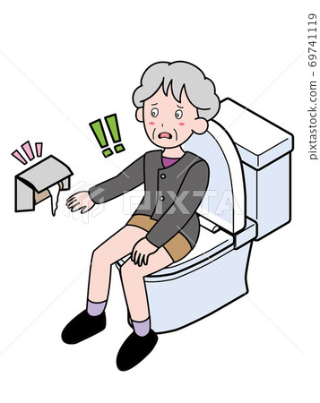 一位沒有廁紙不耐煩的老太太 69741119