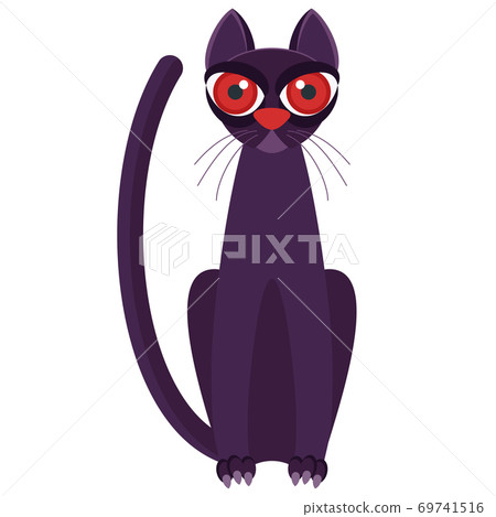 Black cat angry, Stock vector