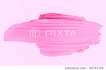 Pink brush stroke or makeup smudge closeup, beauty cosmetics and lipstick texture 69741784