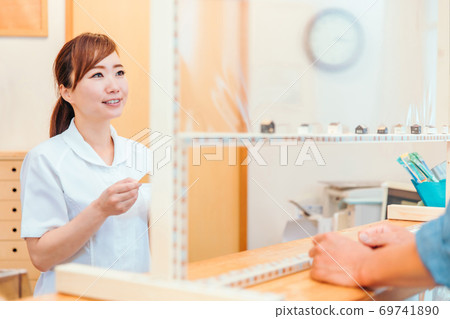 Medical staff and reception counter Medical staff and reception counter 69741890