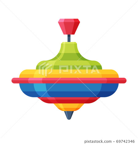 Whirligig Baby Toy, Cute Colorful Plastic Plaything for Toddler Kids Flat Vector Illustration 69742346