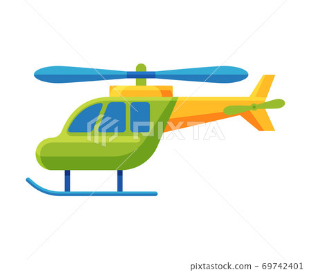 Helicopter Baby Toy, Cute Colorful Plastic Plaything for Toddler Kids Flat Vector Illustration Helicopter Baby Toy, Cute Colorful Plastic Plaything for Toddler Kids Flat Vector Illustration 69742401