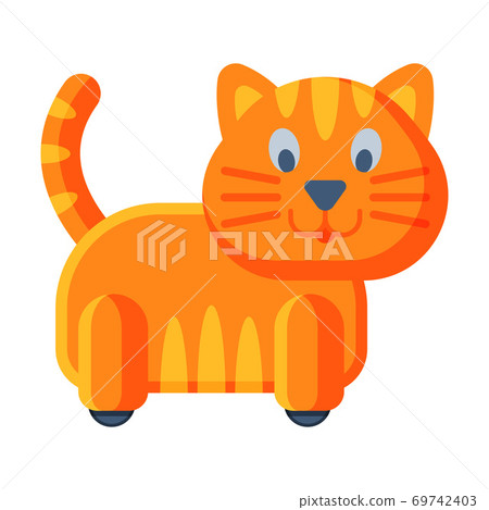 Cat on Wheels Baby Toy, Cute Colorful Plastic Plaything for Toddler Kids Flat Vector Illustration Cat on Wheels Baby Toy, Cute Colorful Plastic Plaything for Toddler Kids Flat Vector Illustration 69742403