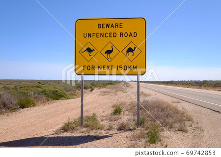 Photographs calling attention to Australian emu, kangaroos and camels 69742853
