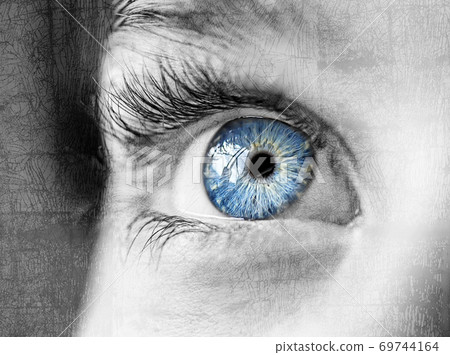 Little boy's eye. A close-up view Little boy's eye. A close-up view 69744164