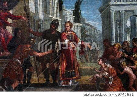 St. Lawrence leads the poor prefect of Valerian St. Lawrence leads the poor prefect of Valerian 69745681