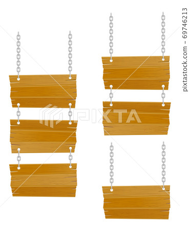 wooden old retro vintage board empty template for design vector illustration 69746213